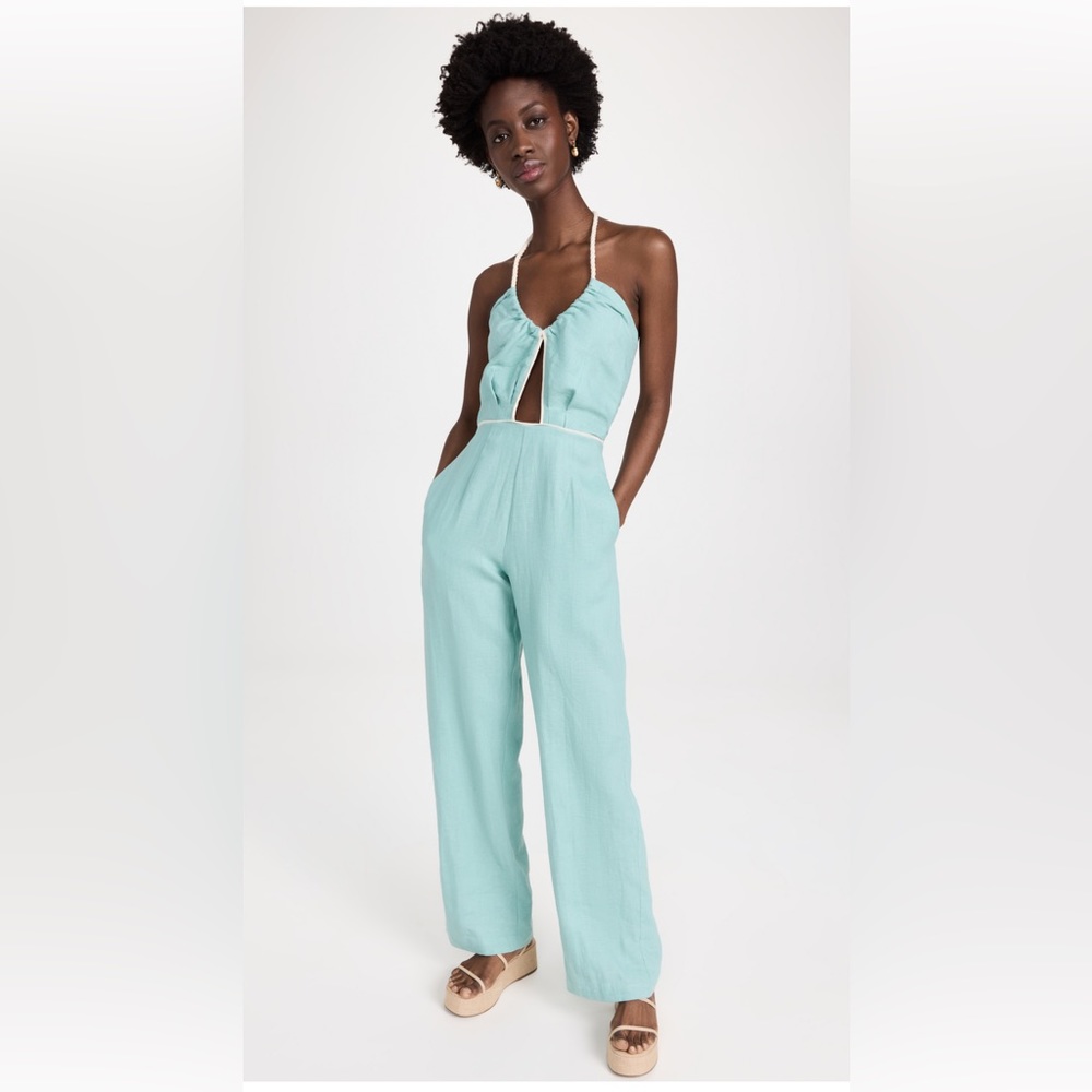 HEVRON***CURRENT Linen Cecily Turquoise Jumpsuit***Size 0****$475
